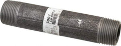 Made in USA - Schedule 80, 1" Diam x 6" Long Steel Black Pipe Nipple - Threaded - Americas Industrial Supply