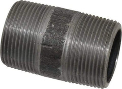 Made in USA - Schedule 80, 1-1/4" Diam x 2-1/2" Long Steel Black Pipe Nipple - Threaded - Americas Industrial Supply