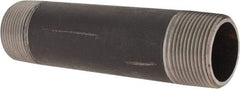 Made in USA - Schedule 80, 1-1/4" Diam x 6" Long Steel Black Pipe Nipple - Threaded - Americas Industrial Supply