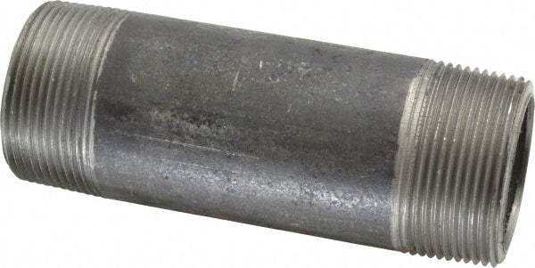 Made in USA - Schedule 80, 1-1/2" Diam x 5" Long Steel Black Pipe Nipple - Threaded - Americas Industrial Supply