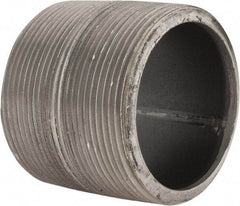 Made in USA - Schedule 80, 2" Diam x 2" Long Steel Black Pipe Nipple - Threaded - Americas Industrial Supply