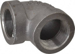 Made in USA - Size 1-1/2", Class 300, Malleable Iron Black Pipe 90° Elbow - 300 psi, Threaded End Connection - Americas Industrial Supply