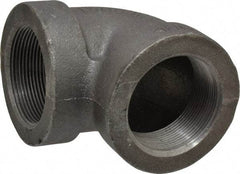Made in USA - Size 2", Class 300, Malleable Iron Black Pipe 90° Elbow - 300 psi, Threaded End Connection - Americas Industrial Supply