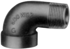 Made in USA - Size 1-1/2", Class 300, Malleable Iron Black Pipe 45° Street Elbow - 300 psi, Threaded End Connection - Americas Industrial Supply