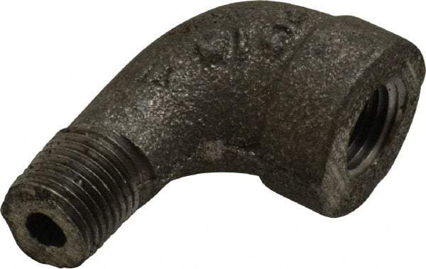 Made in USA - Size 1/4", Class 300, Malleable Iron Black Pipe 90° Street Elbow - 300 psi, Threaded End Connection - Americas Industrial Supply