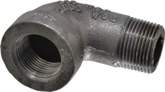 Made in USA - Size 1", Class 300, Malleable Iron Black Pipe 90° Street Elbow - 300 psi, Threaded End Connection - Americas Industrial Supply