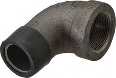 Made in USA - Size 1-1/2", Class 300, Malleable Iron Black Pipe 90° Street Elbow - 300 psi, Threaded End Connection - Americas Industrial Supply
