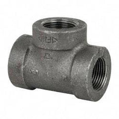 Made in USA - Size 1", Class 300, Malleable Iron Black Pipe Tee - 300 psi, Threaded End Connection - Americas Industrial Supply