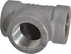 Made in USA - Size 1-1/4", Class 300, Malleable Iron Black Pipe Tee - 300 psi, Threaded End Connection - Americas Industrial Supply