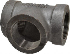 Made in USA - Size 2", Class 300, Malleable Iron Black Pipe Tee - 300 psi, Threaded End Connection - Americas Industrial Supply