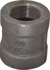 Made in USA - Size 1-1/2", Class 300, Malleable Iron Black Pipe Coupling - 300 psi, Threaded End Connection - Americas Industrial Supply