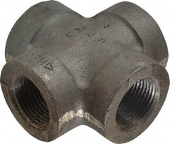 Made in USA - Size 1", Class 300, Malleable Iron Black Pipe Cross - 300 psi, Threaded End Connection - Americas Industrial Supply