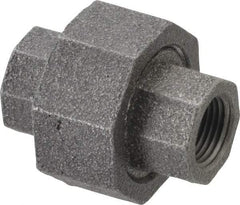 Made in USA - Size 3/8", Class 300, Malleable Iron Black Pipe Union - 300 psi, Threaded End Connection - Americas Industrial Supply