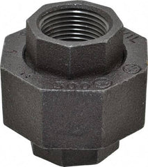 Made in USA - Size 1", Class 300, Malleable Iron Black Pipe Union - 300 psi, Threaded End Connection - Americas Industrial Supply