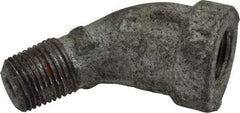 Made in USA - Class 150, 1/8" Galvanized Pipe 45° Street Elbow - Threaded, Malleable Iron - Americas Industrial Supply