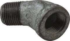 Made in USA - Class 150, 3/8" Galvanized Pipe 45° Street Elbow - Threaded, Malleable Iron - Americas Industrial Supply