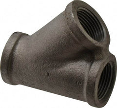 Made in USA - Size 1", Class 150, Malleable Iron Black Pipe 45° Lateral Y-Branch - 150 psi, Threaded End Connection - Americas Industrial Supply