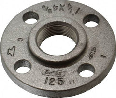 Made in USA - 1-1/4" Pipe, 4-5/8" OD, 13/16" Hub Length, Iron Threaded Pipe Flange - 2-5/16" Across Bolt Hole Centers, 3/4" Bolt Hole, 175 psi, Class 125 - Americas Industrial Supply