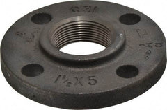 Made in USA - 1-1/2" Pipe, 5" OD, 7/8" Hub Length, Iron Threaded Pipe Flange - 2-9/16" Across Bolt Hole Centers, 7/8" Bolt Hole, 175 psi, Class 125 - Americas Industrial Supply