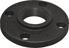 Made in USA - 2" Pipe, 6" OD, 1" Hub Length, Iron Threaded Pipe Flange - 3-1/16" Across Bolt Hole Centers, 3/4" Bolt Hole, 175 psi, Class 125 - Americas Industrial Supply