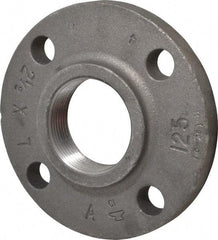 Made in USA - 2-1/2" Pipe, 7" OD, 1-1/8" Hub Length, Iron Threaded Pipe Flange - 3-9/16" Across Bolt Hole Centers, 7/8" Bolt Hole, 175 psi, Class 125 - Americas Industrial Supply