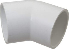 Value Collection - 2-1/2" PVC Plastic Pipe 45° Elbow - Schedule 40, Slip x Slip End Connections - Americas Industrial Supply