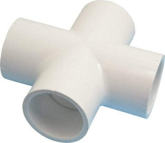 Value Collection - 1-1/4" PVC Plastic Pipe Cross - Schedule 40, All Slip End Connections - Americas Industrial Supply