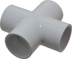 Value Collection - 1-1/2" PVC Plastic Pipe Cross - Schedule 40, All Slip End Connections - Americas Industrial Supply