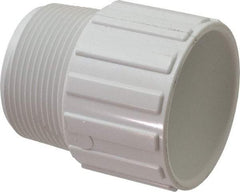 Value Collection - 2-1/2" PVC Plastic Pipe Male Adapter - Schedule 40, MIPT x Slip End Connections - Americas Industrial Supply
