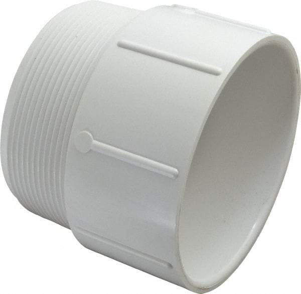 Value Collection - 4" PVC Plastic Pipe Male Adapter - Schedule 40, MIPT x Slip End Connections - Americas Industrial Supply