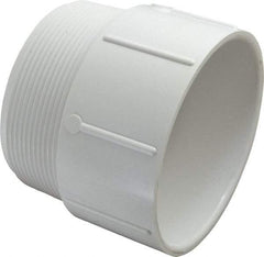 Value Collection - 4" PVC Plastic Pipe Male Adapter - Schedule 40, MIPT x Slip End Connections - Americas Industrial Supply