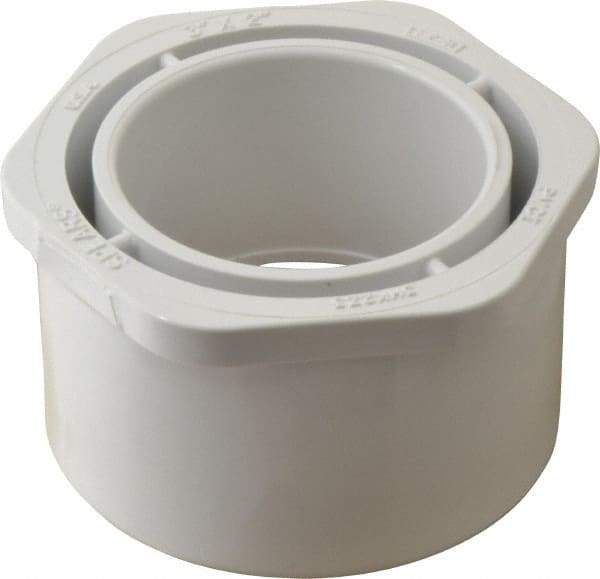 Value Collection - 3 x 2" PVC Plastic Pipe Bushing - Schedule 40, Spig x Slip End Connections - Americas Industrial Supply