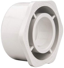 Value Collection - 4 x 2" PVC Plastic Pipe Bushing - Schedule 40, Spig x Slip End Connections - Americas Industrial Supply