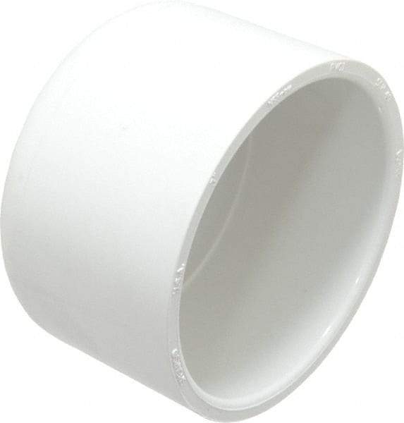 Value Collection - 3" PVC Plastic Pipe End Cap - Schedule 40, Slip End Connections - Americas Industrial Supply