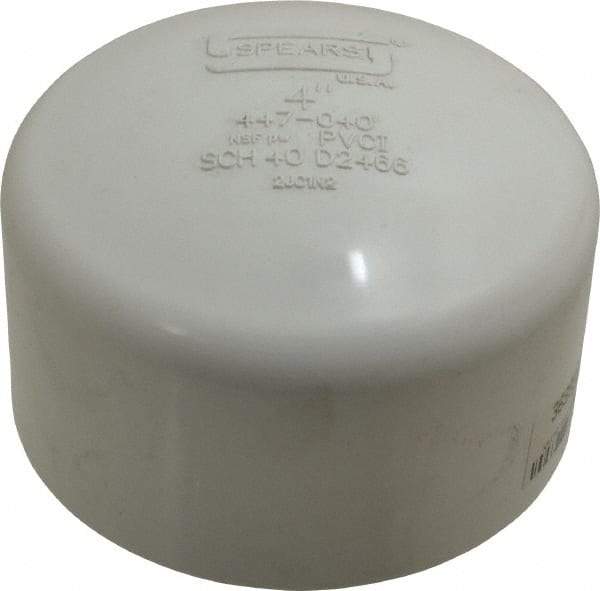Value Collection - 4" PVC Plastic Pipe End Cap - Schedule 40, Slip End Connections - Americas Industrial Supply