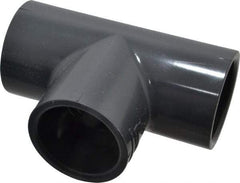 Value Collection - 1-1/4" PVC Plastic Pipe Tee - Schedule 80, Slip x Slip x Slip End Connections - Americas Industrial Supply