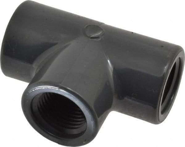 Value Collection - 1/2" PVC Plastic Pipe Tee - Schedule 80, FIPT x FIPT x FIPT End Connections - Americas Industrial Supply