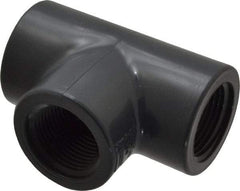 Value Collection - 1" PVC Plastic Pipe Tee - Schedule 80, FIPT x FIPT x FIPT End Connections - Americas Industrial Supply