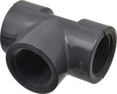 Value Collection - 1-1/4" PVC Plastic Pipe Tee - Schedule 80, FIPT x FIPT x FIPT End Connections - Americas Industrial Supply