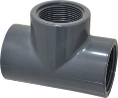 Value Collection - 1-1/2" PVC Plastic Pipe Tee - Schedule 80, FIPT x FIPT x FIPT End Connections - Americas Industrial Supply