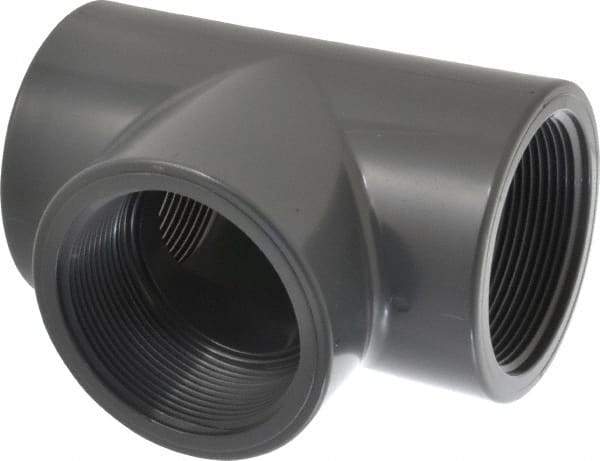 Value Collection - 3" PVC Plastic Pipe Tee - Schedule 80, FIPT x FIPT x FIPT End Connections - Americas Industrial Supply