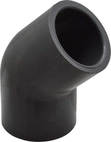 Value Collection - 1" PVC Plastic Pipe 45° Elbow - Schedule 80, Slip x Slip End Connections - Americas Industrial Supply