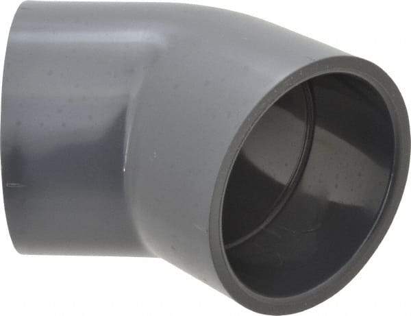 Value Collection - 3" PVC Plastic Pipe 45° Elbow - Schedule 80, Slip x Slip End Connections - Americas Industrial Supply