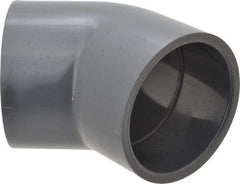 Value Collection - 3" PVC Plastic Pipe 45° Elbow - Schedule 80, Slip x Slip End Connections - Americas Industrial Supply