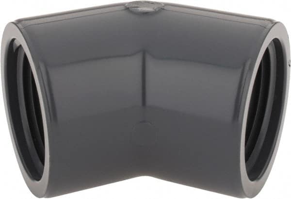 Value Collection - 1" PVC Plastic Pipe 45° Elbow - Schedule 80, FIPT x FIPT End Connections - Americas Industrial Supply