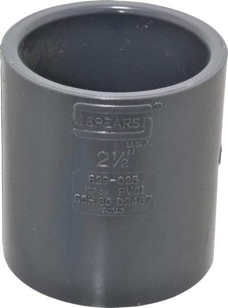 Value Collection - 2-1/2" PVC Plastic Pipe Coupling - Schedule 80, Slip x Slip End Connections - Americas Industrial Supply
