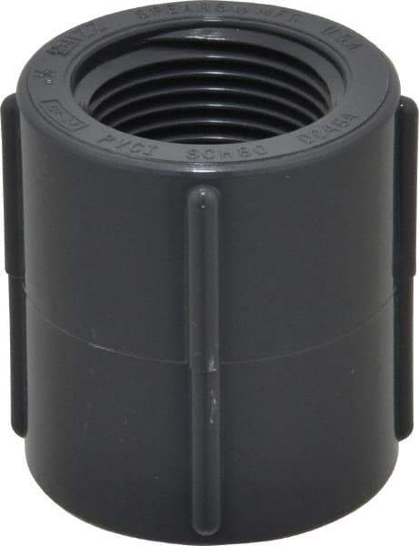 Value Collection - 3/4" PVC Plastic Pipe Coupling - Schedule 80, FIPT x FIPT End Connections - Americas Industrial Supply