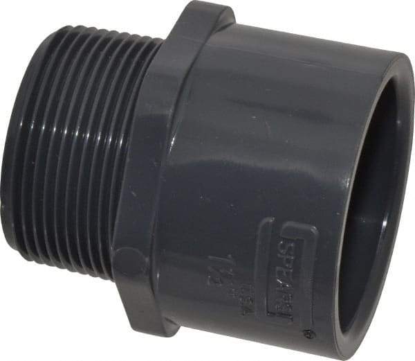 Value Collection - 1-1/2" PVC Plastic Pipe Male Adapter - Schedule 80, Slip x MIPT End Connections - Americas Industrial Supply