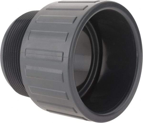 Value Collection - 3" PVC Plastic Pipe Male Adapter - Schedule 80, Slip x MIPT End Connections - Americas Industrial Supply