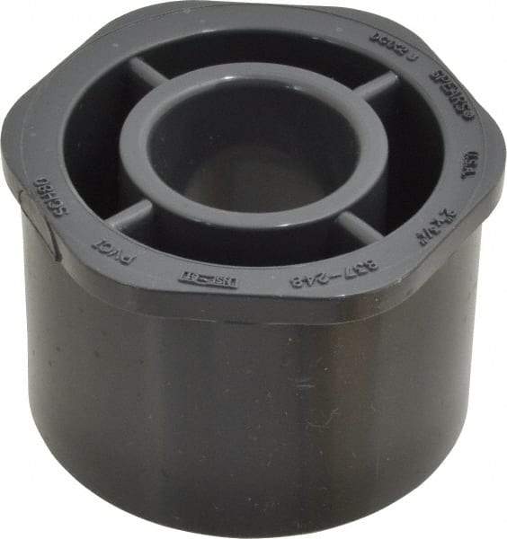Value Collection - 2 x 3/4" PVC Plastic Pipe Bushing - Schedule 80, Spig x Slip End Connections - Americas Industrial Supply